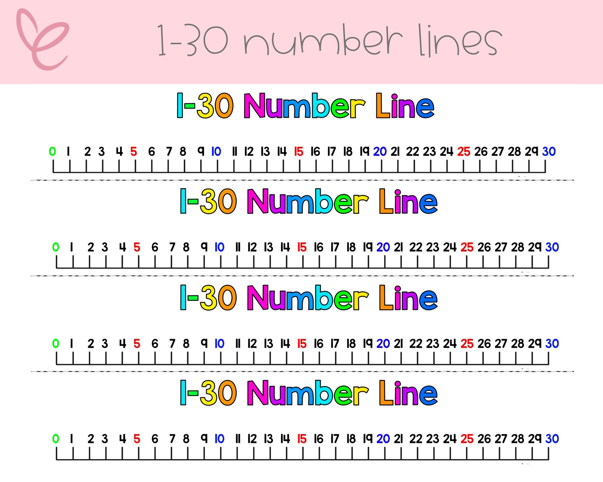 1 30 Number Lines Worksheets Library