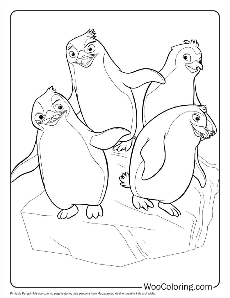 penguins of madagascar colouring pages