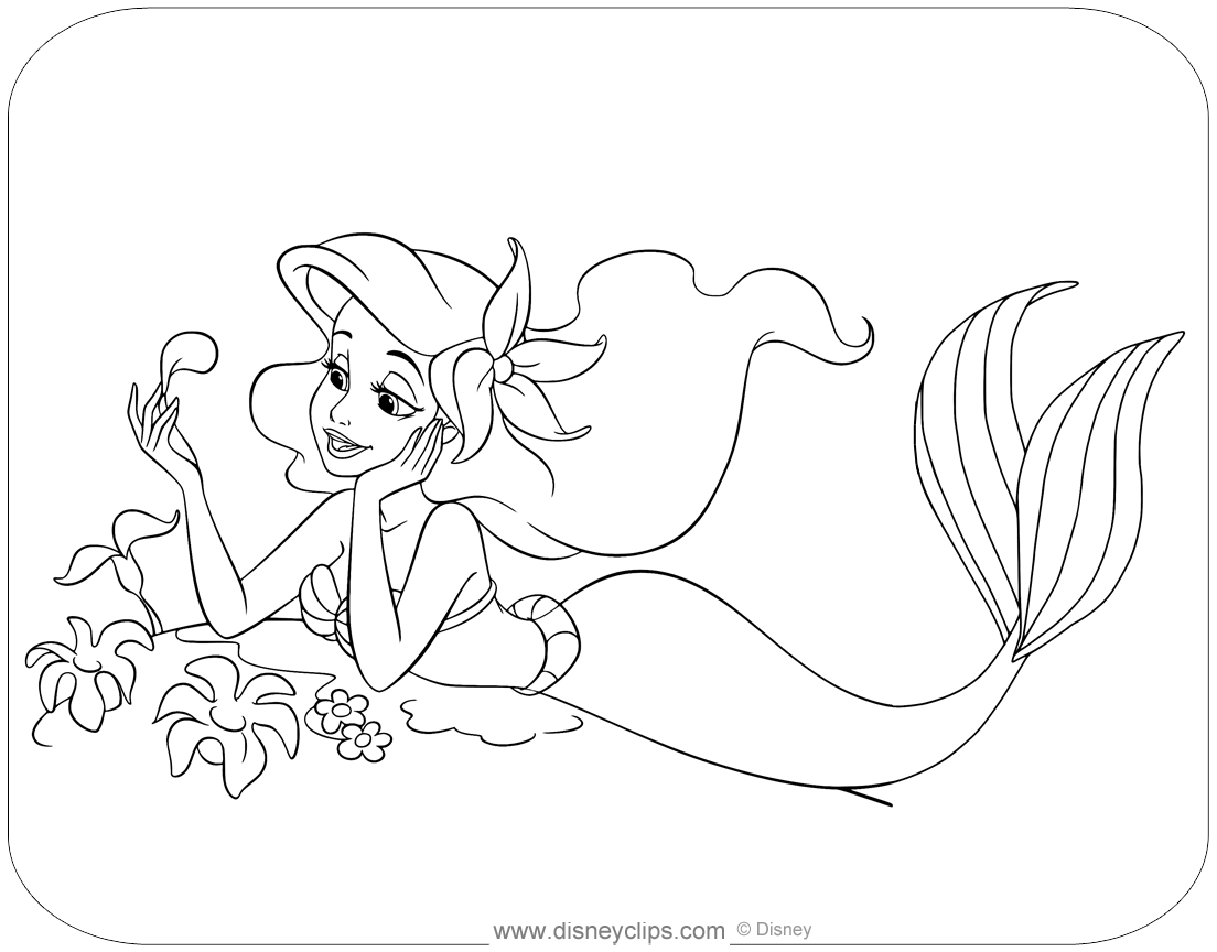 princess ariel printable coloring pages