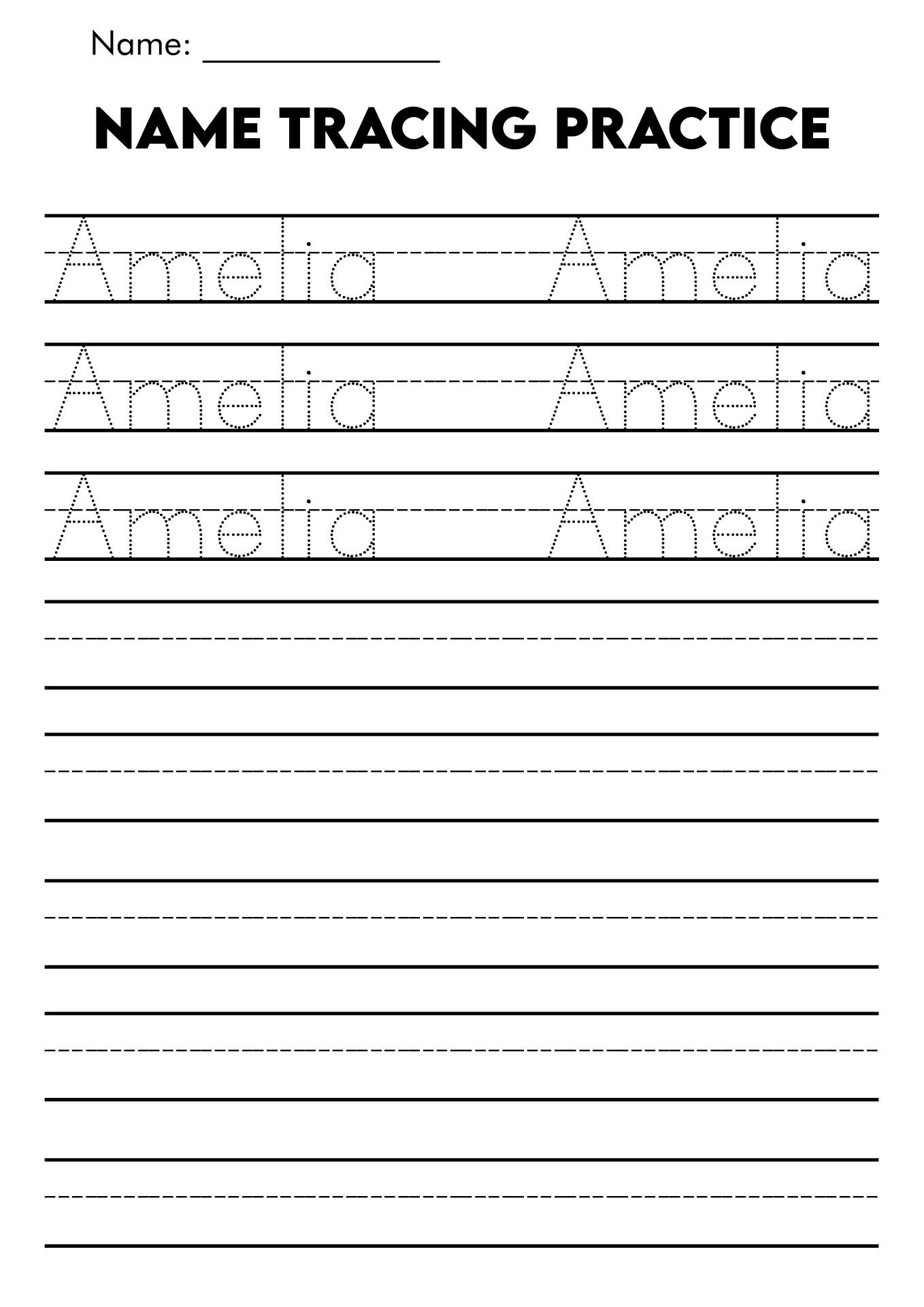 name writing practice sheets free