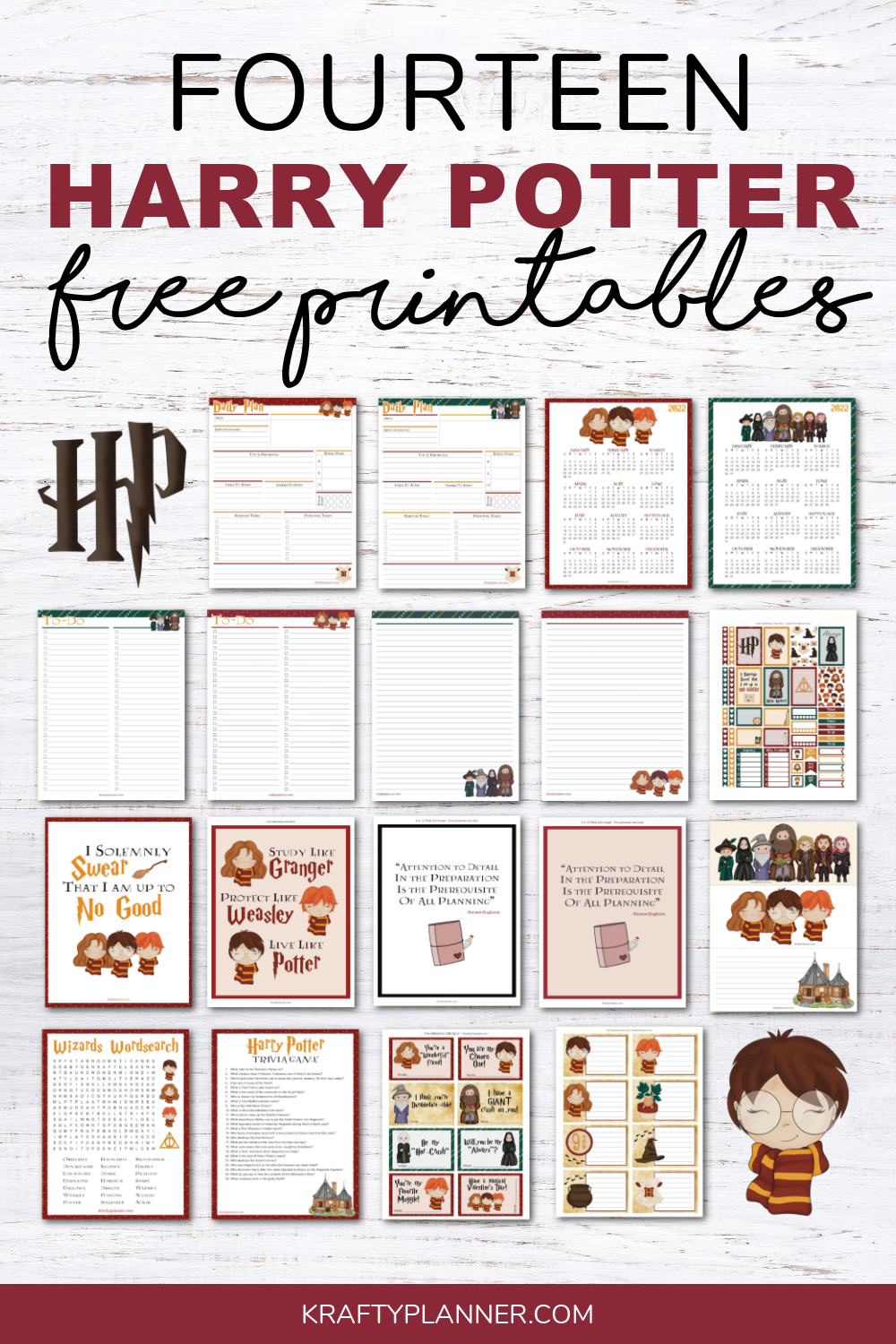 harry potter free printables