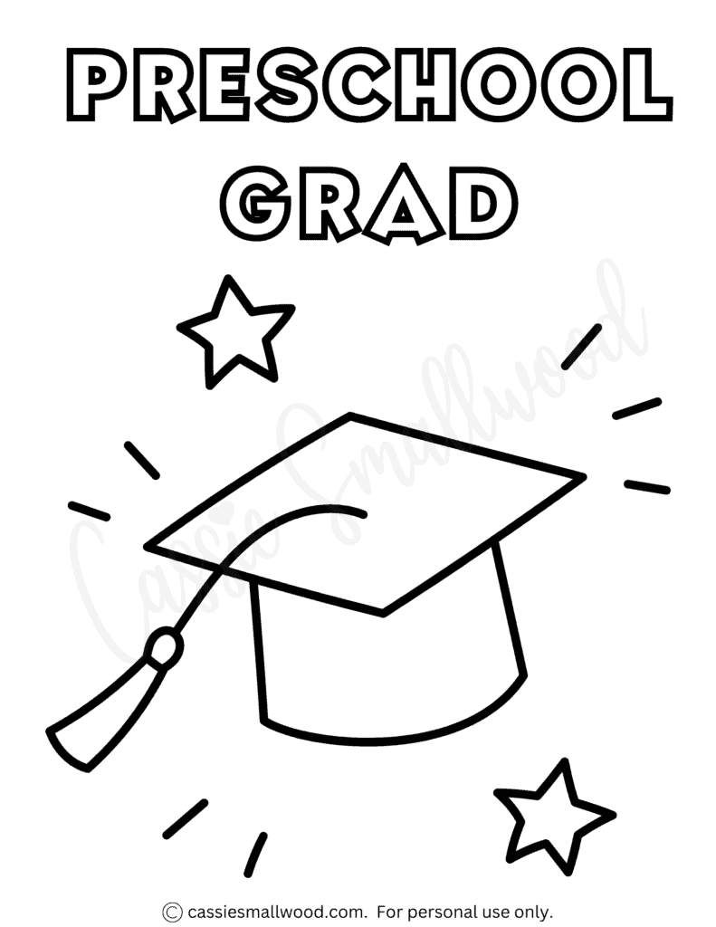 graduation coloring pages for kindergarten