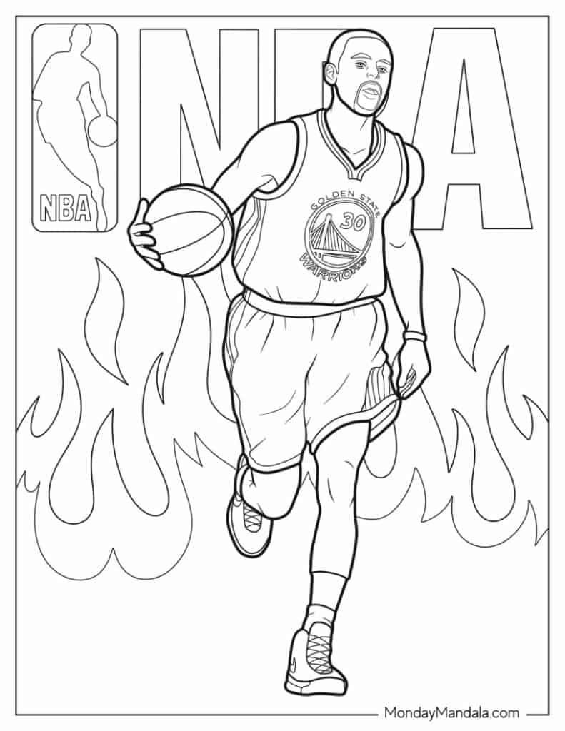 18 Steph Curry Coloring Pages Free PDF Printables 