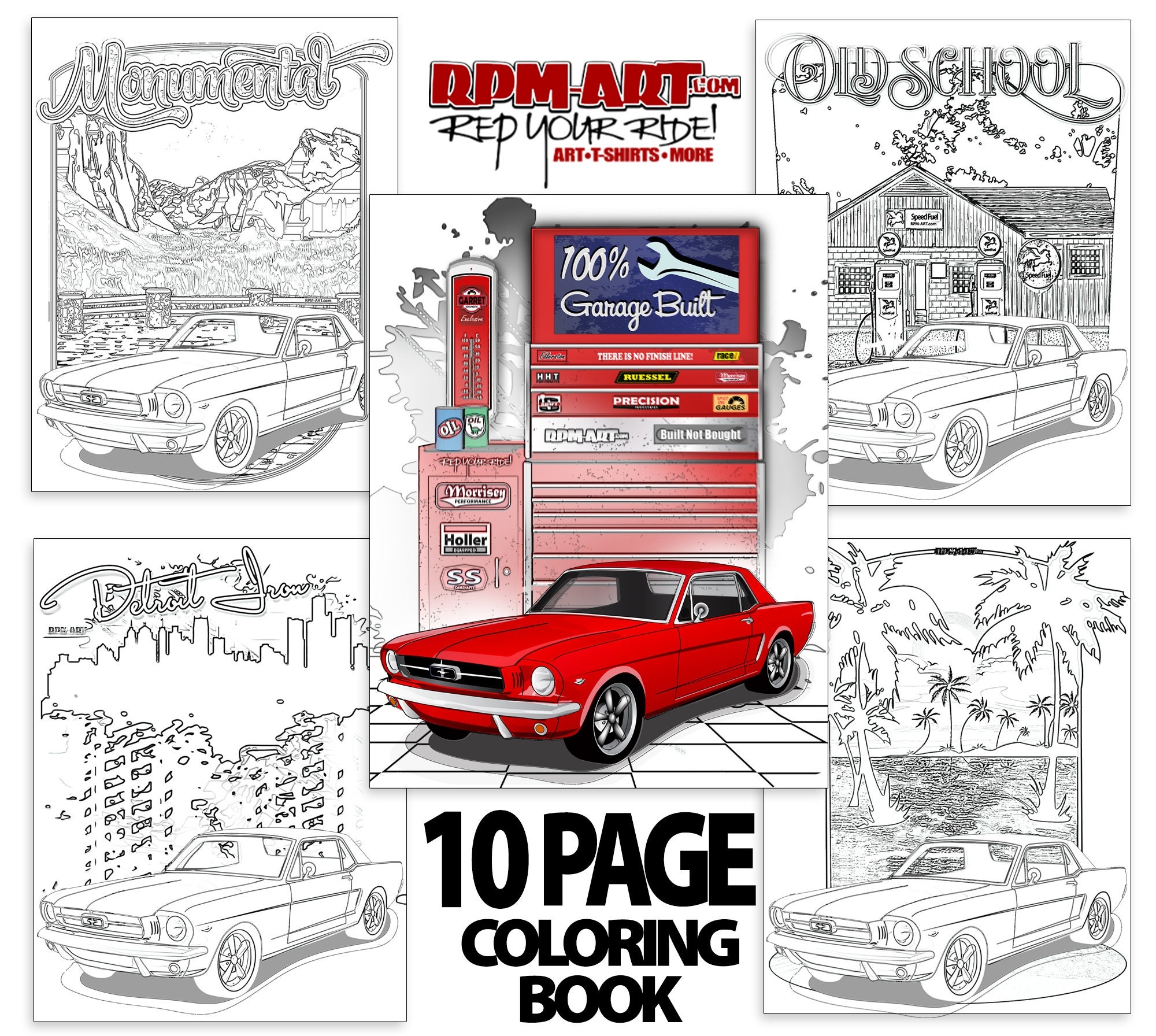 mustang car pictures to color