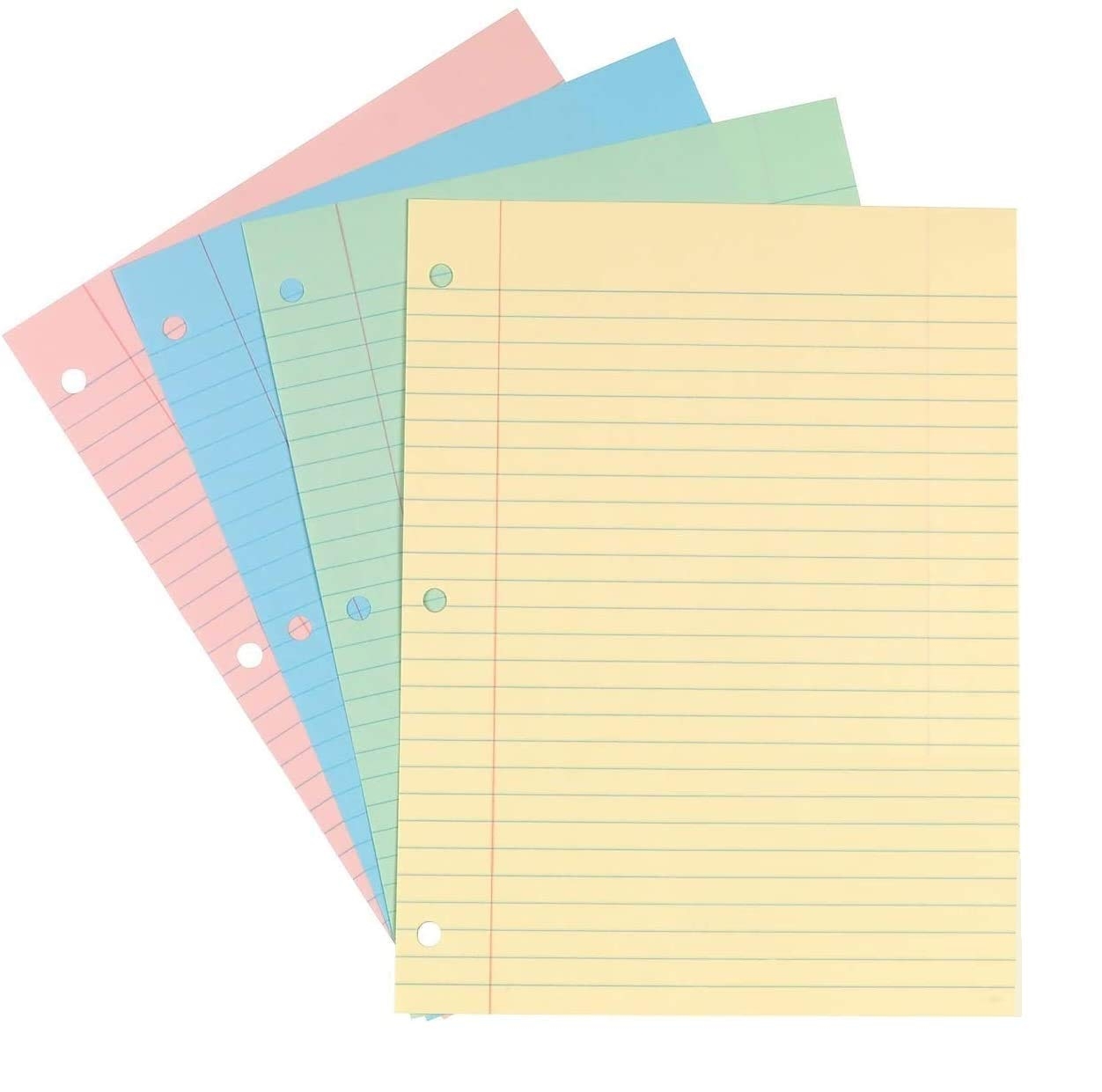 1InTheOffice Wide Filler Paper Loose Leaf Binder Paper Pastel 8 W X 10 5 H 10 EBay