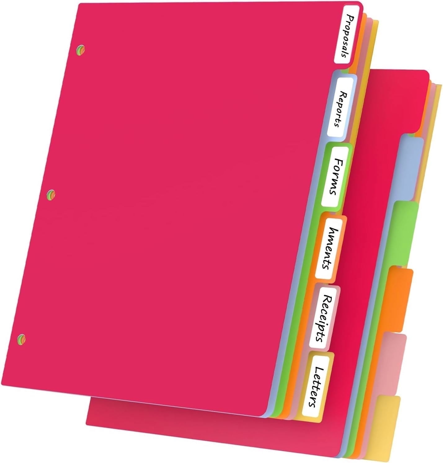 2 Pack 8 Tab Dividers For 3 Ring Binder Colorful Binder Dividers With Tabs 3 Ring Page Folder Dividers Plastic Tabbed File Dividers With Tabs Three Ring Binder Index Dividers Walmart Business Supplies