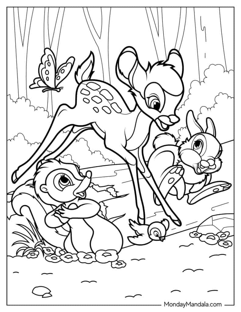 20 Bambi Coloring Pages Free PDF Printables