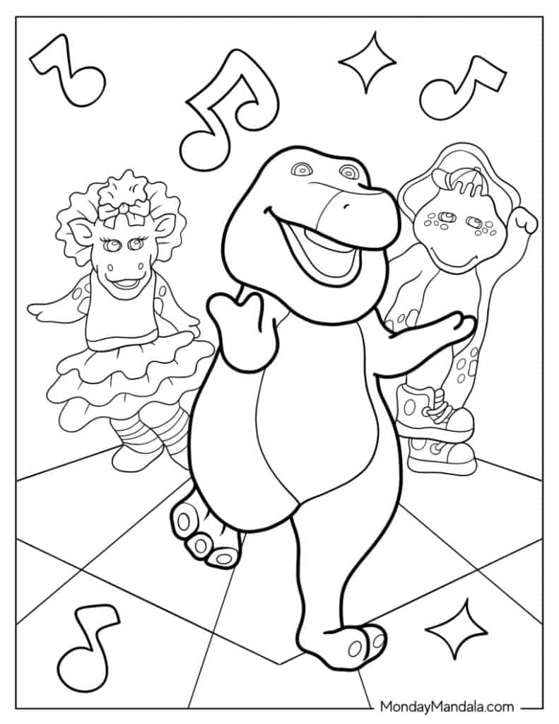 barney coloring pictures to print