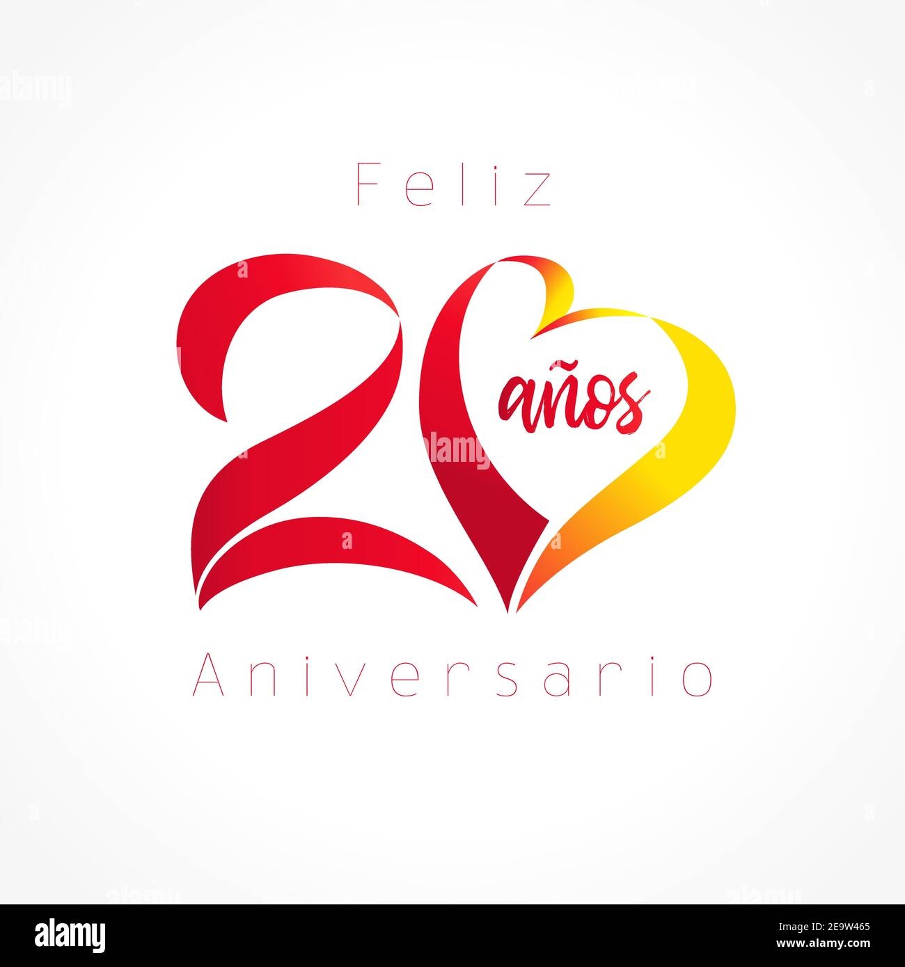 20 Creative Decorative Numbers And Calligraphic Text In Spanish Happy Anniversary 20 Years In Spanish Language Happy Valentines Day Congrats Decorat Stock Vector Image Art Alamy