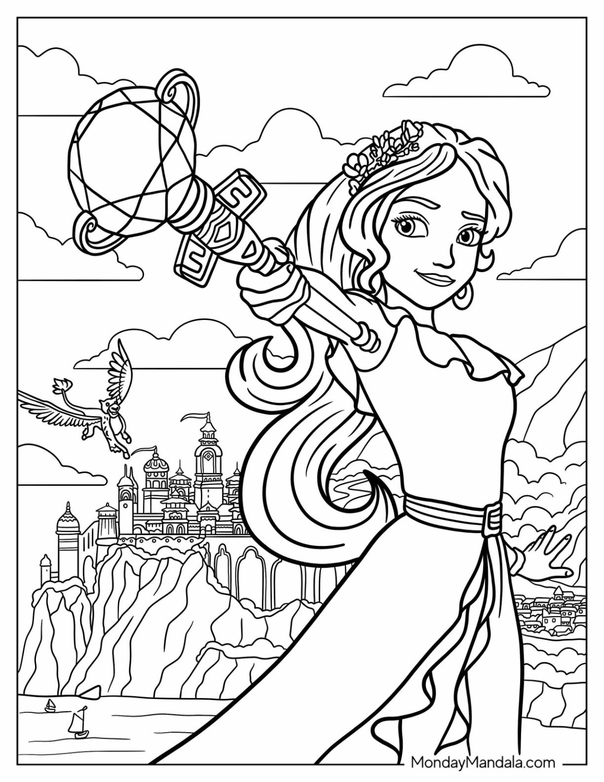 elena of avalor colouring pages