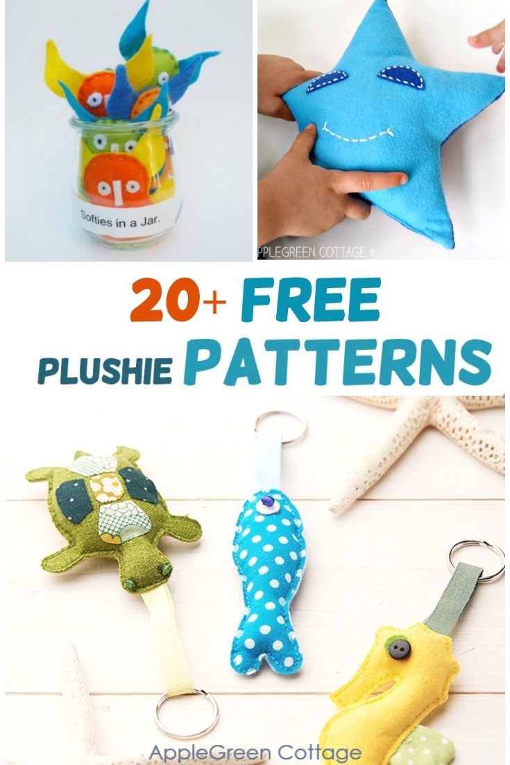 20 Free Plushie Patterns Softies To Sew AppleGreen Cottage