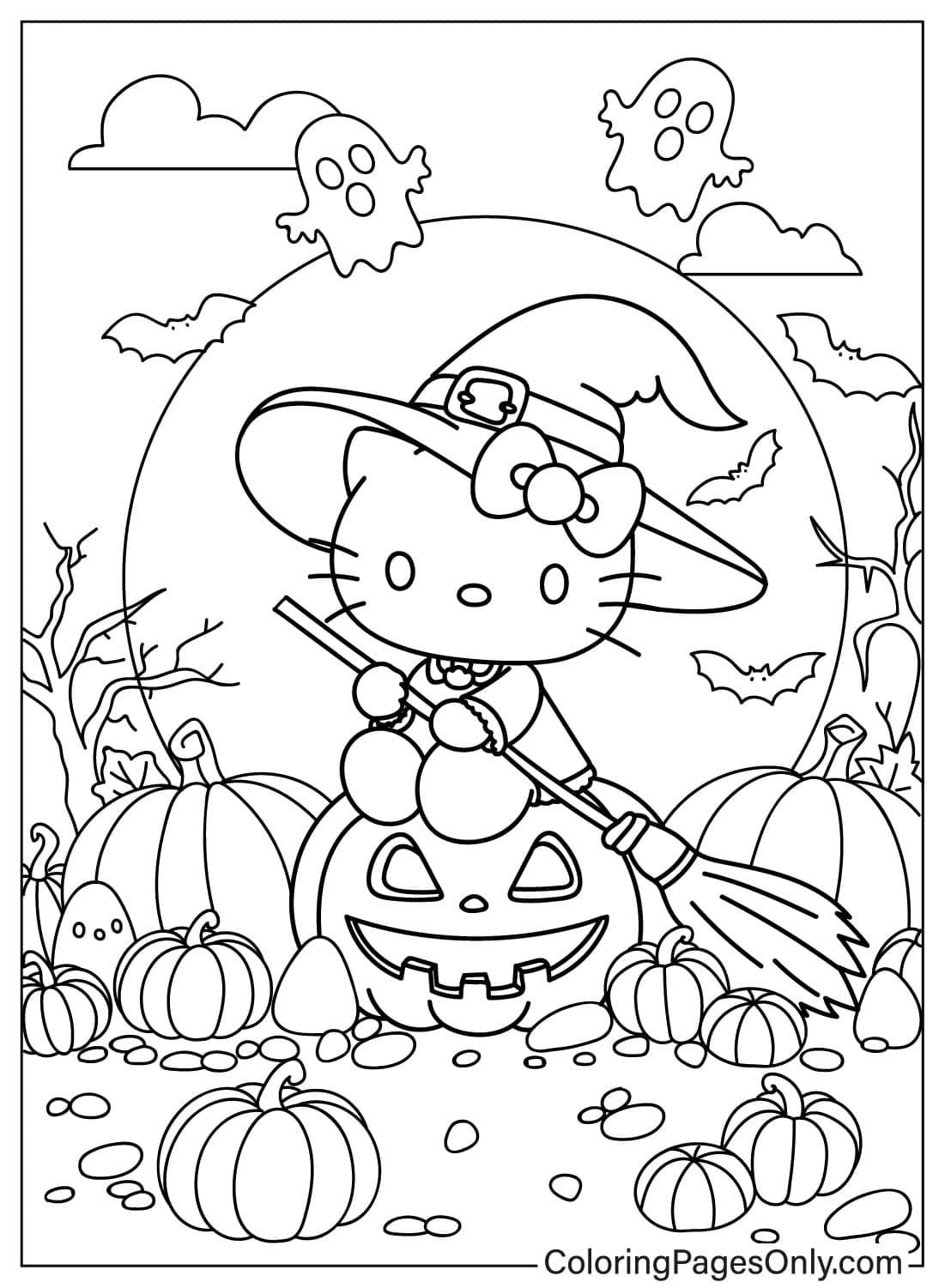coloring pages hello kitty halloween