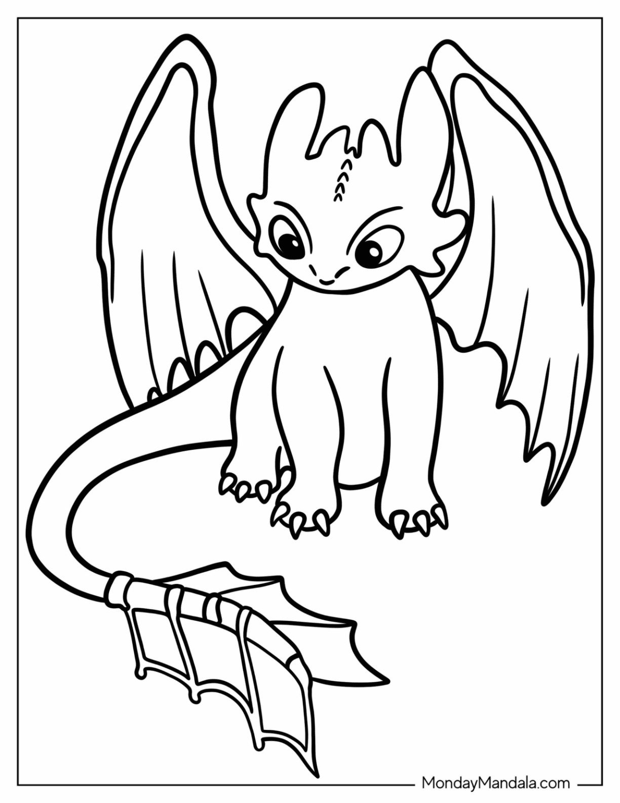 toothless the dragon coloring pages