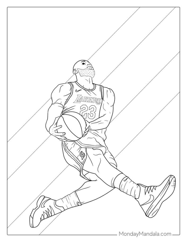 20 LeBron James Coloring Pages Free PDF Printables 