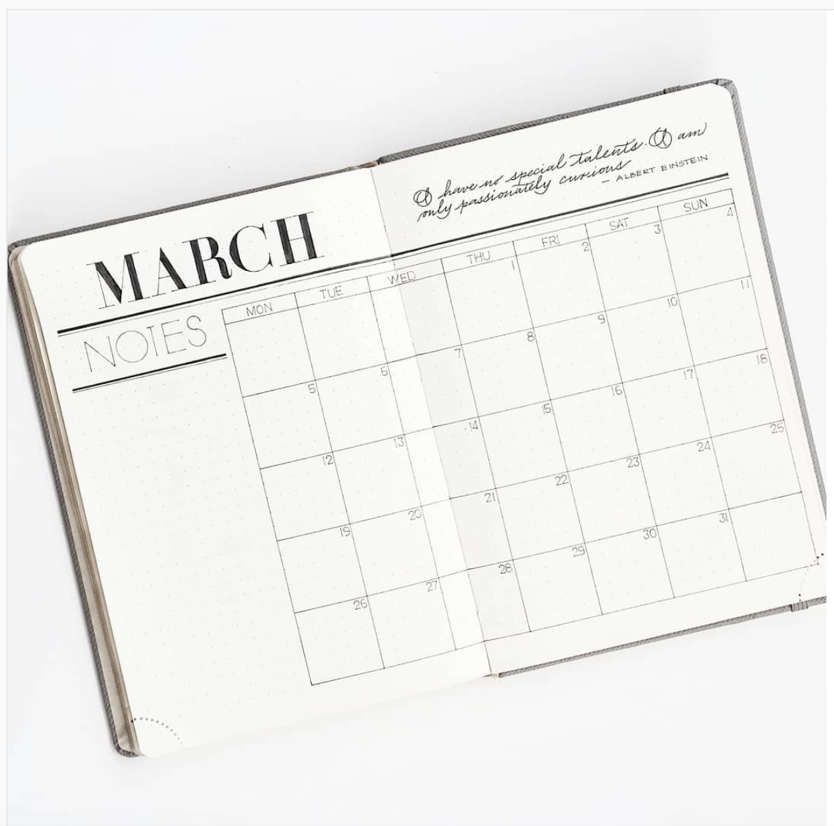 20 Monthly Spread Layouts For Your Bullet Journal Ideas And Inspiration Square Lime Designs