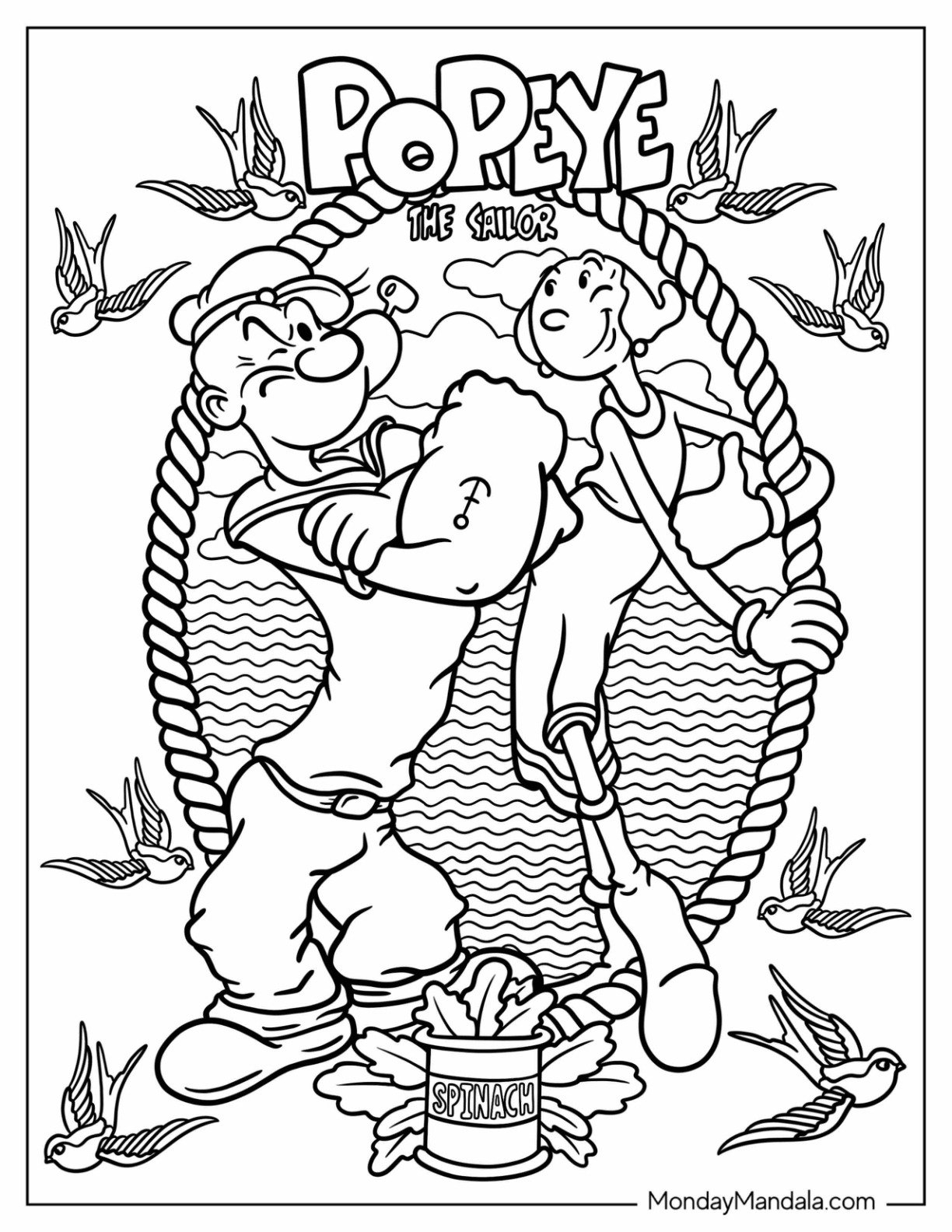 20 Popeye Coloring Pages Free PDF Printables 