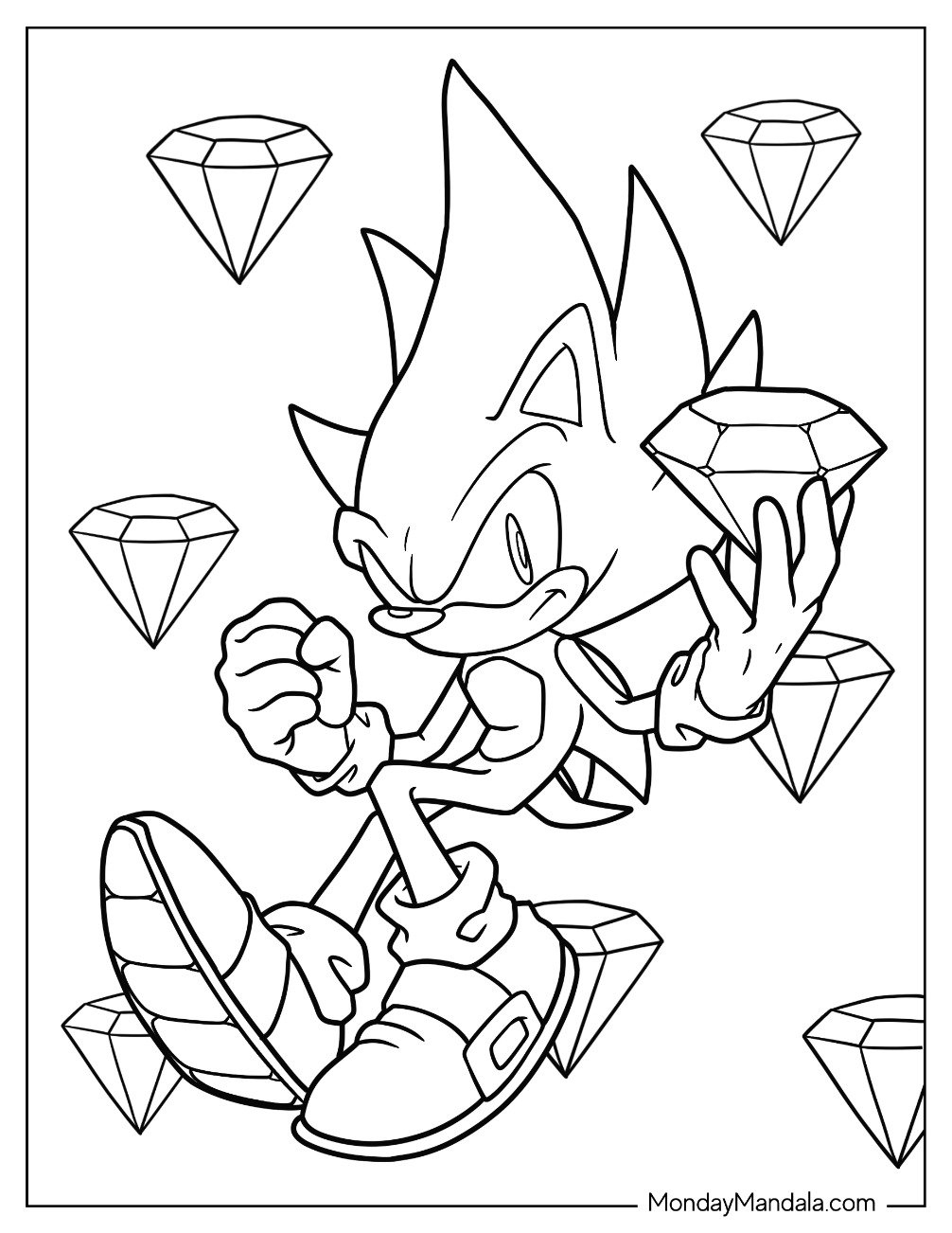 shadow the hedgehog color pages