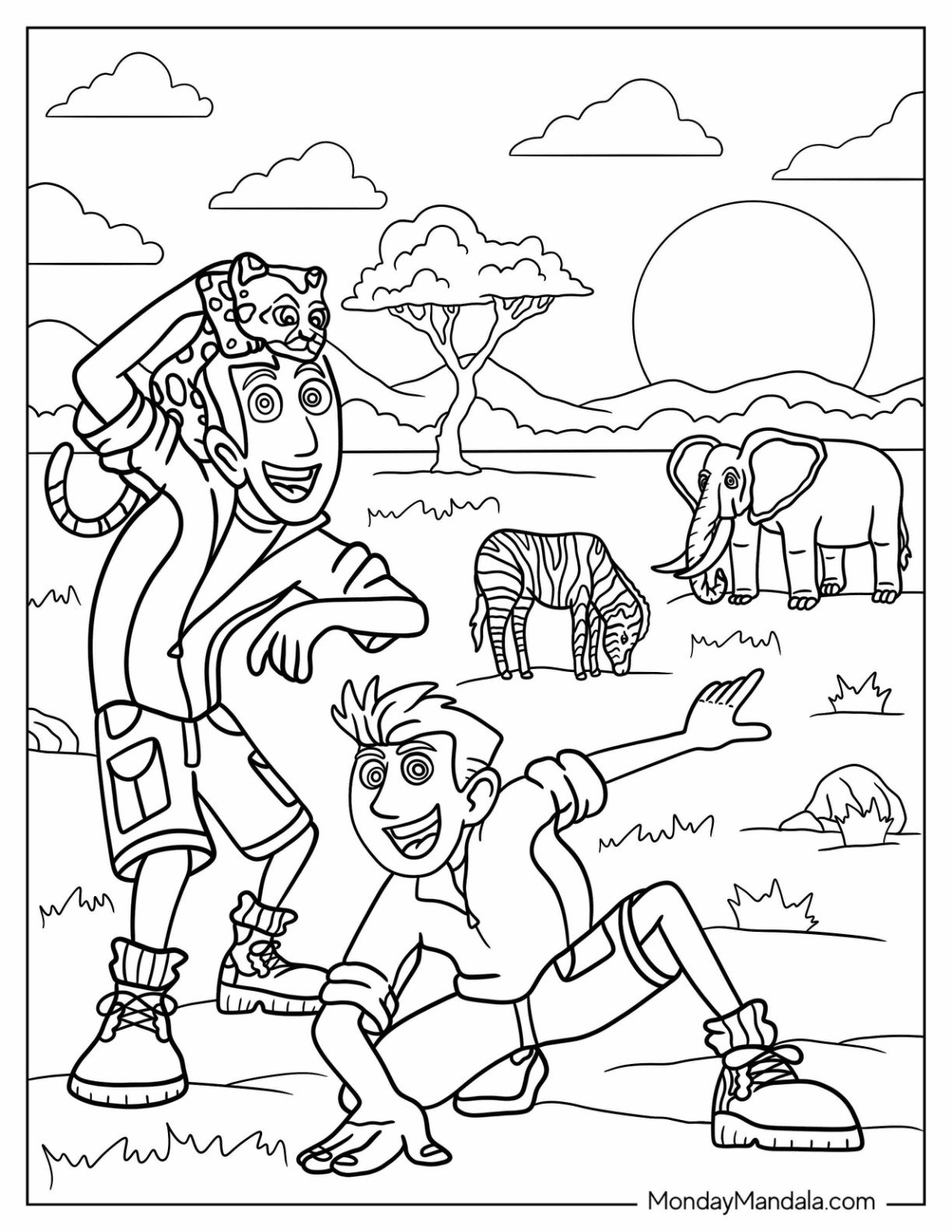 coloring pages of wild kratts