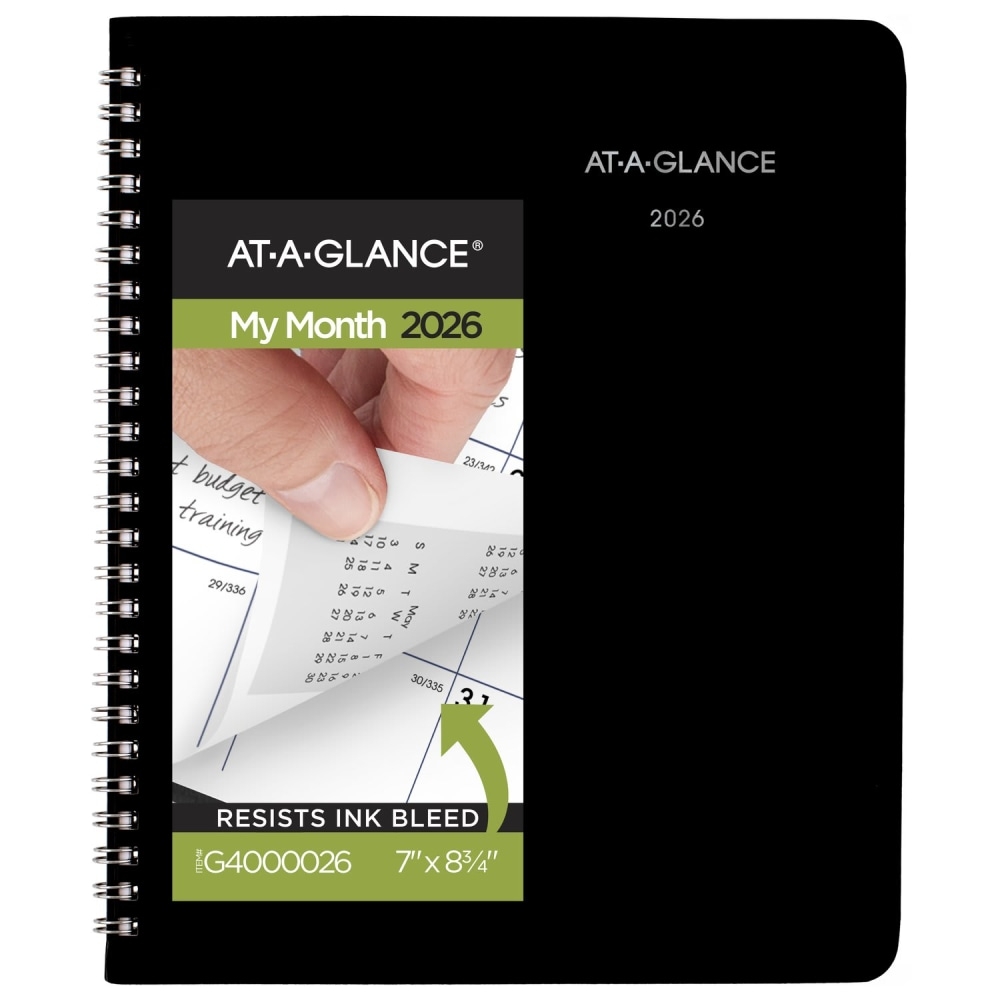 2025 AT A GLANCE Contemporary Monthly Planner 7 X 8 34 Black January To December 70120X05 Office Depot