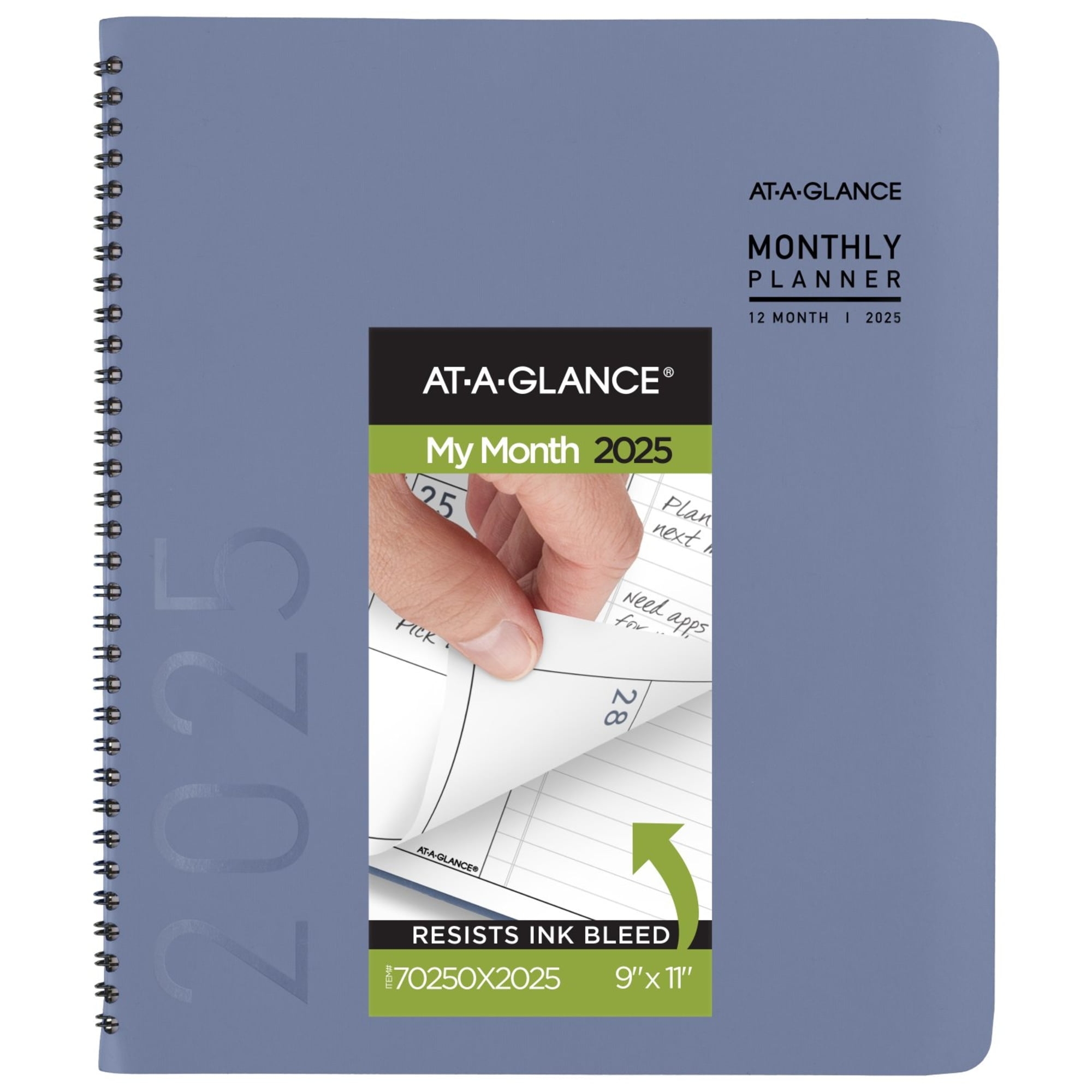2025 AT A GLANCE Contemporary Monthly Planner 9 X 11 Slate Blue January To December 70250X20 Walmart