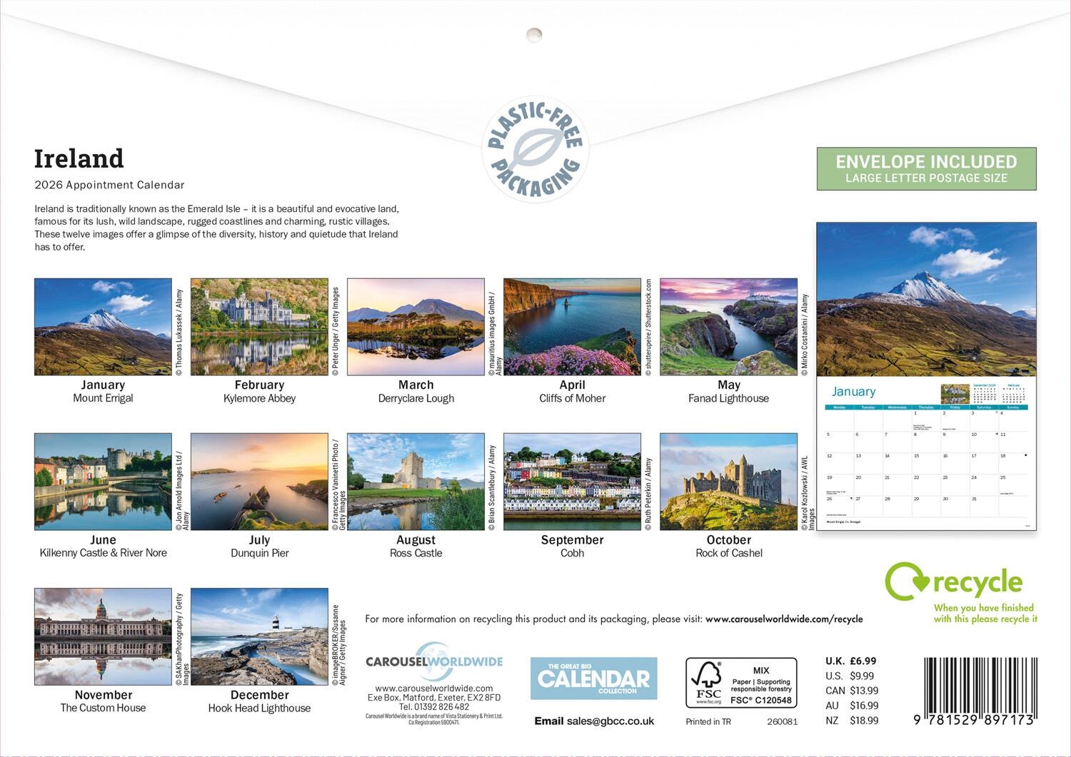 2026 Ireland Eire A4 Calendar 