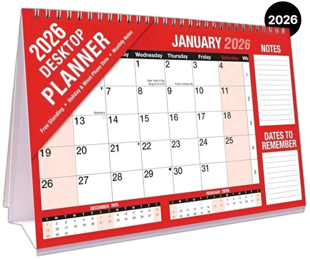 2026 Month To View Stand Up Luxury Desk Office Top Calendar Planner NEW EBay