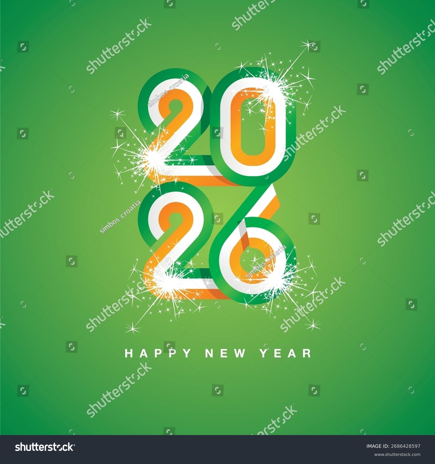 2026 New Year Continuous Ireland Ribbon Stock Vector Royalty Free 2686428597 Shutterstock
