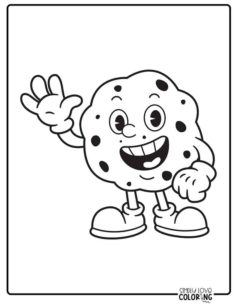 chocolate chip cookie coloring page
