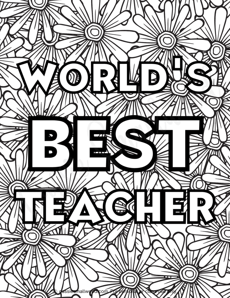 best teacher coloring page
