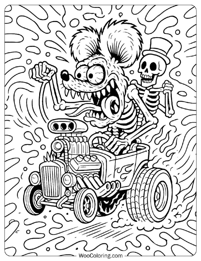 coloring pages of hot rods