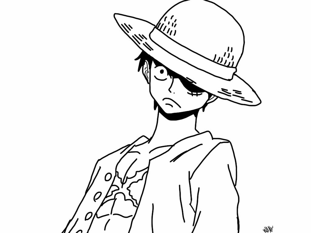 one piece luffy coloring page