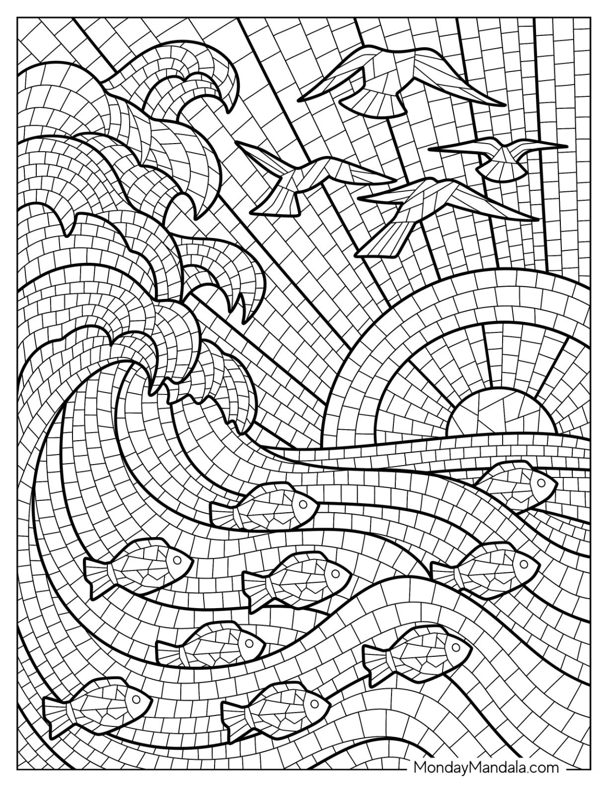 22 Mosaic Coloring Pages Free PDF Printables 