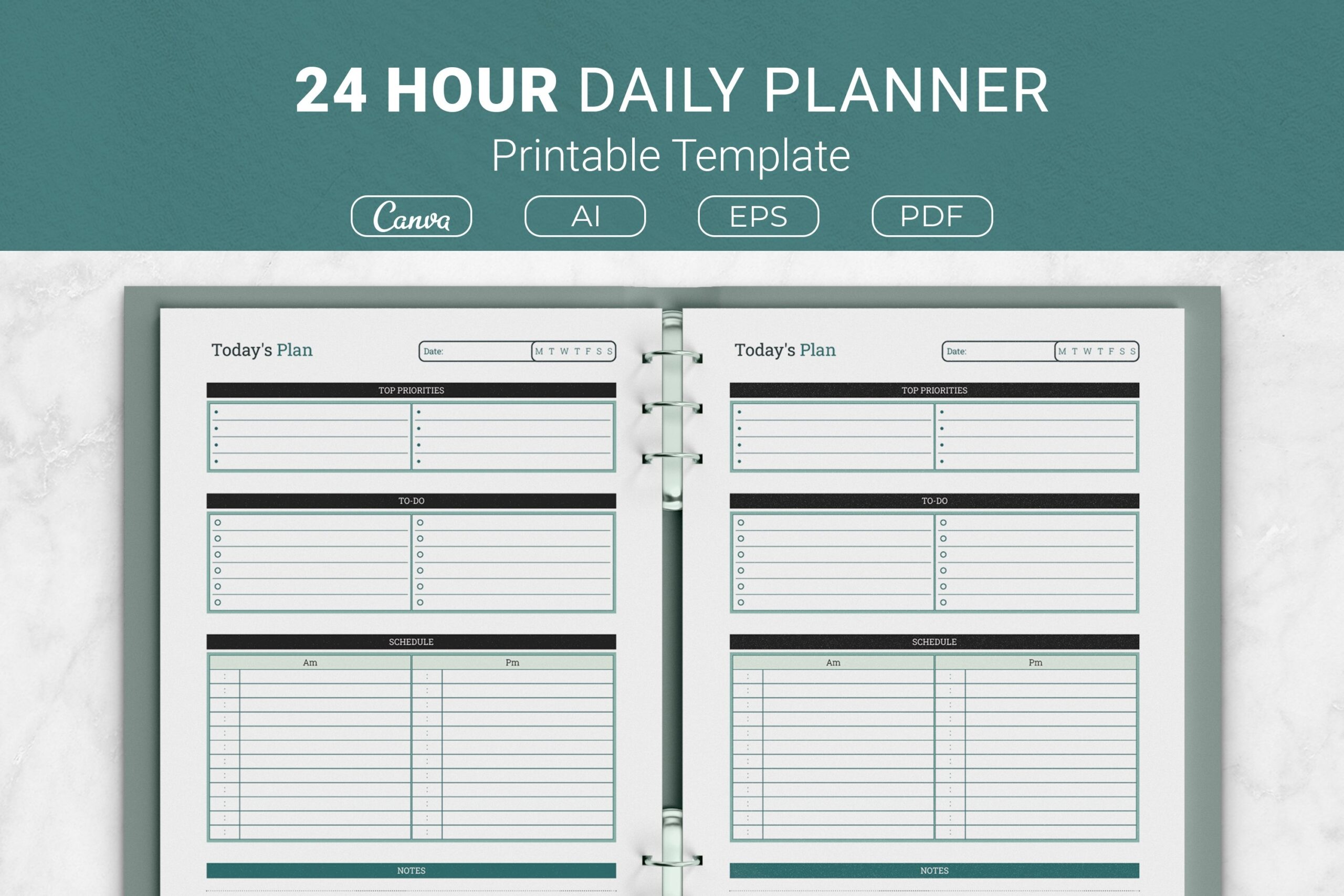 24 hour daily planner