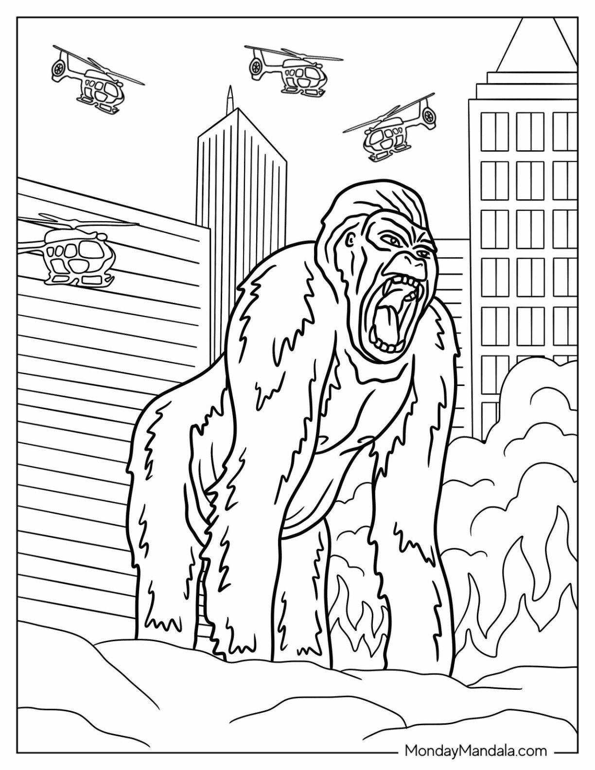 king kong coloring pages