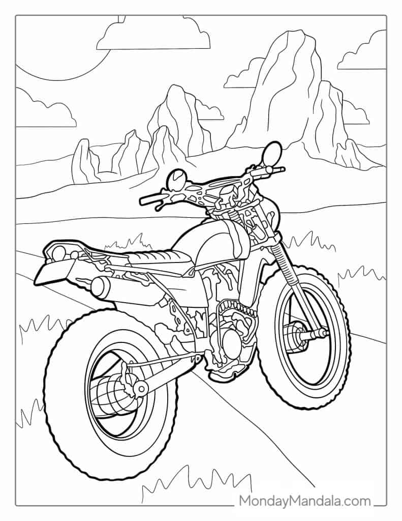 yamaha dirt bike coloring pages