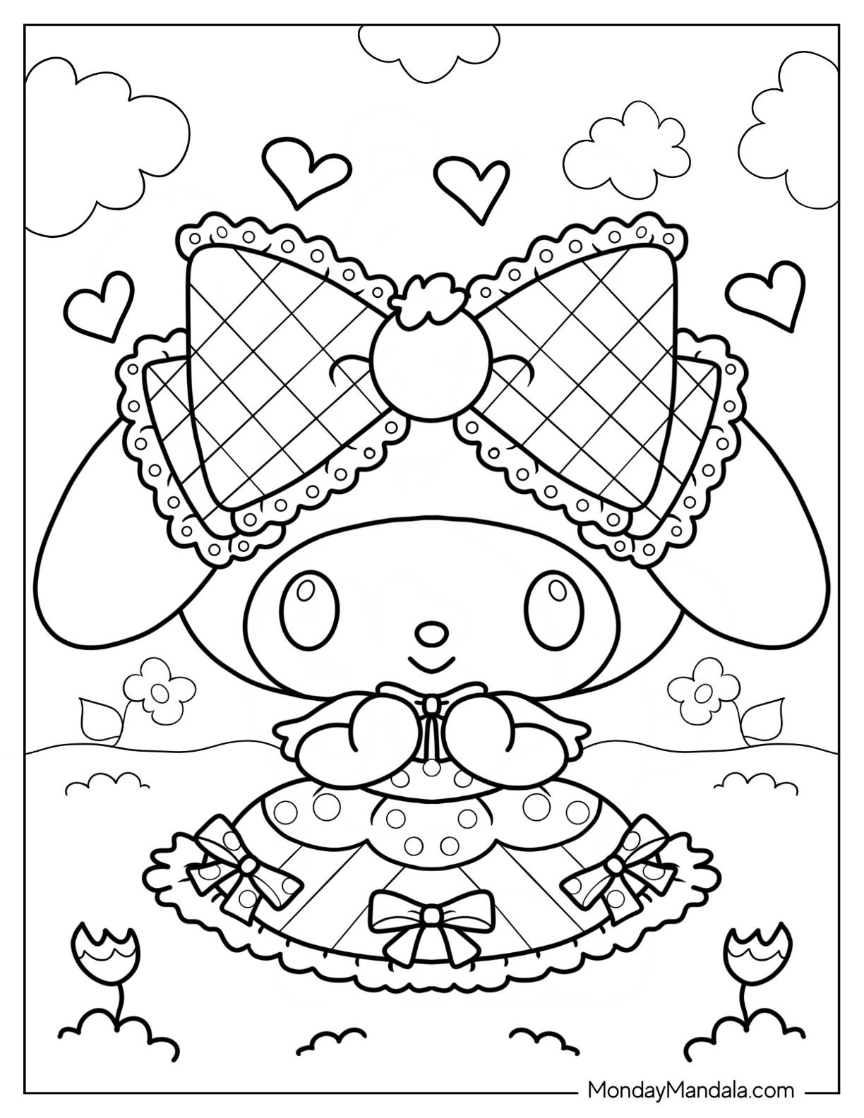 kawaii my melody coloring pages