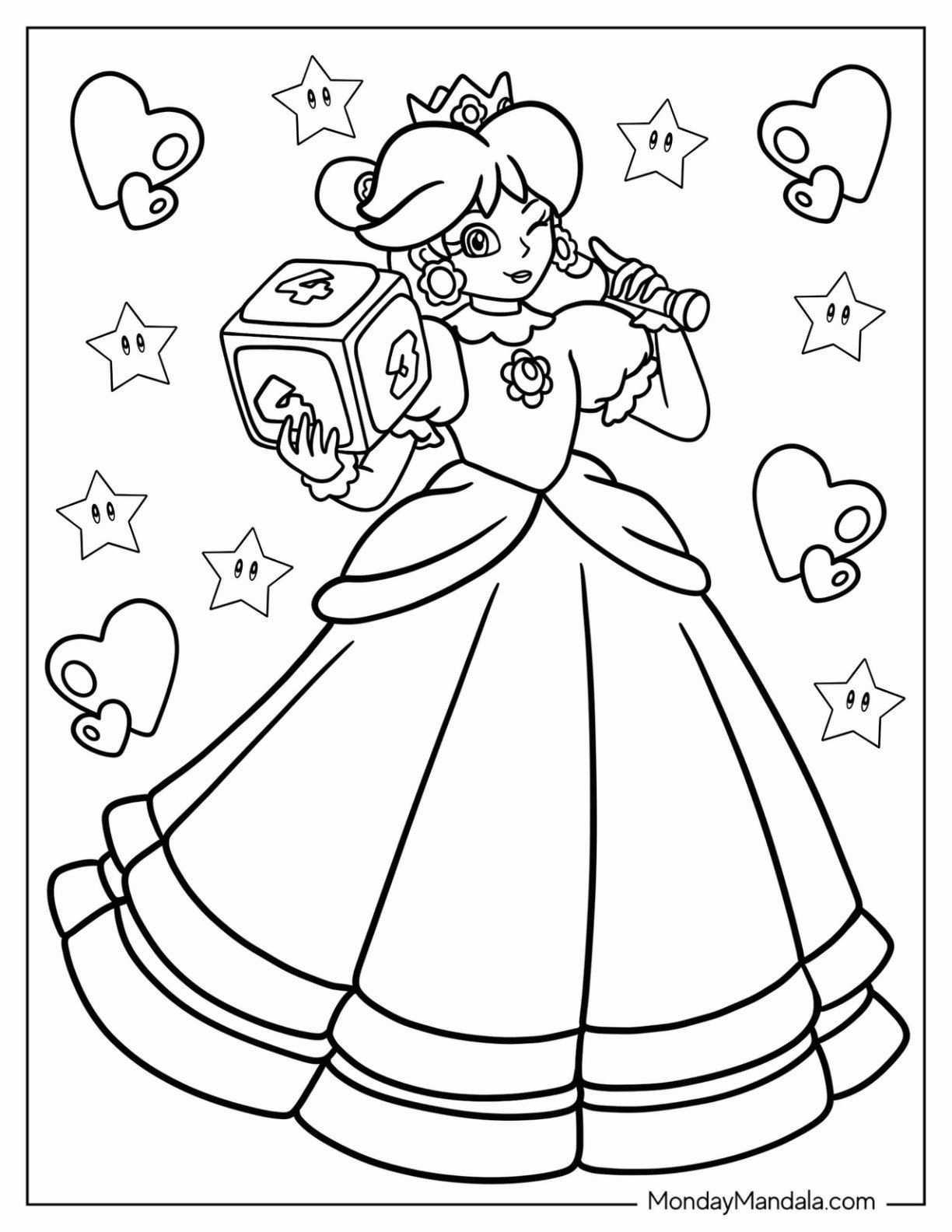daisy super mario coloring pages