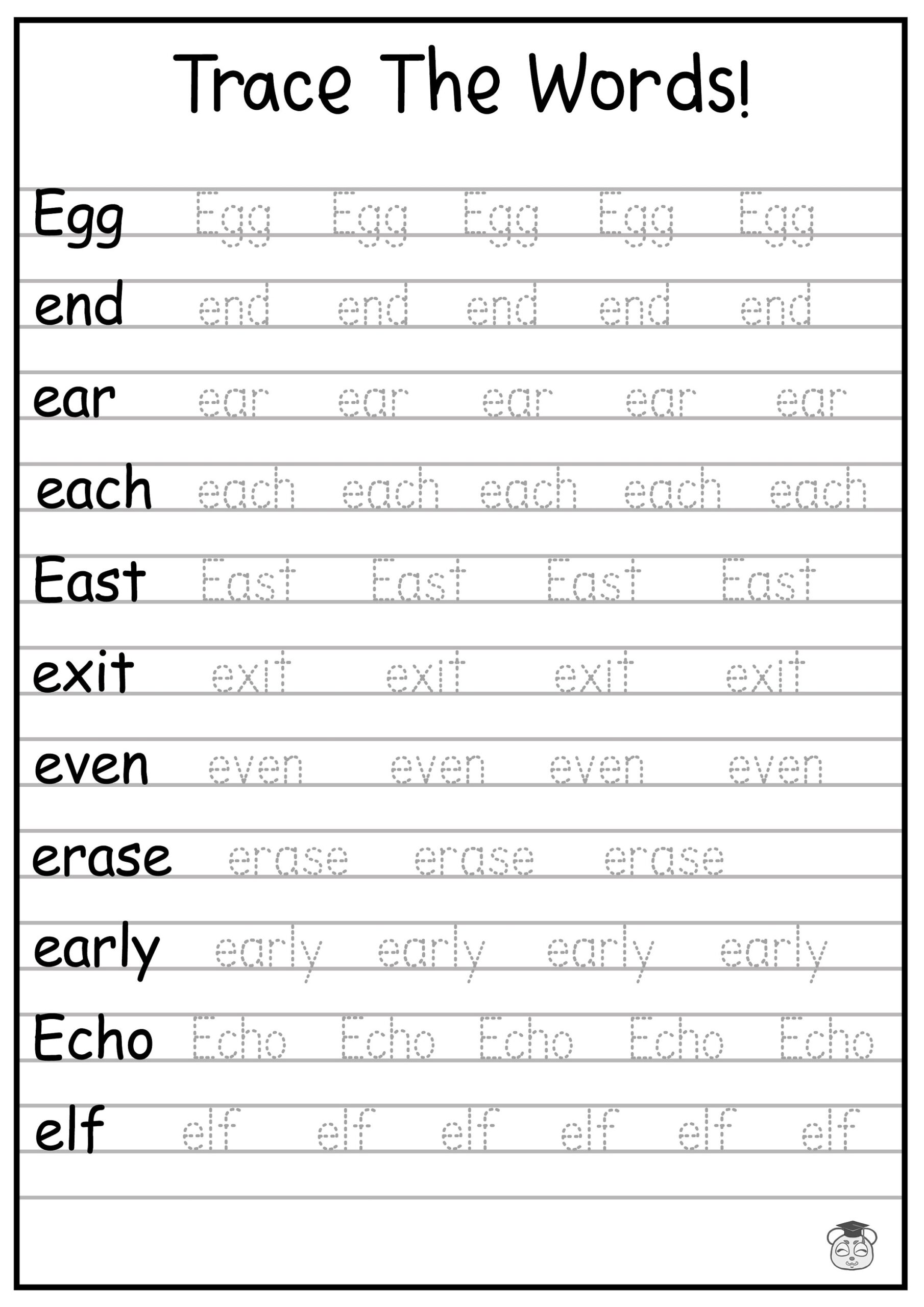 24 Printable Trace The Words Worksheet Alphabetical A Z Capital And Lowercase Words ages 3 7 KG1 To Grade 2 Etsy Sweden