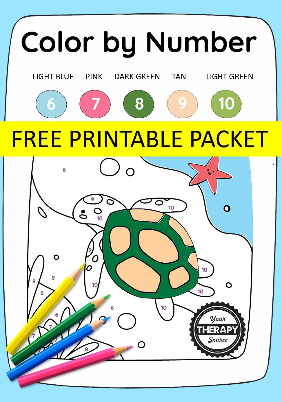 kindergarten color by number
