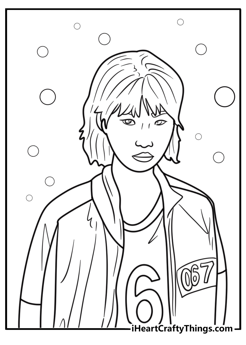 squid game doll coloring page