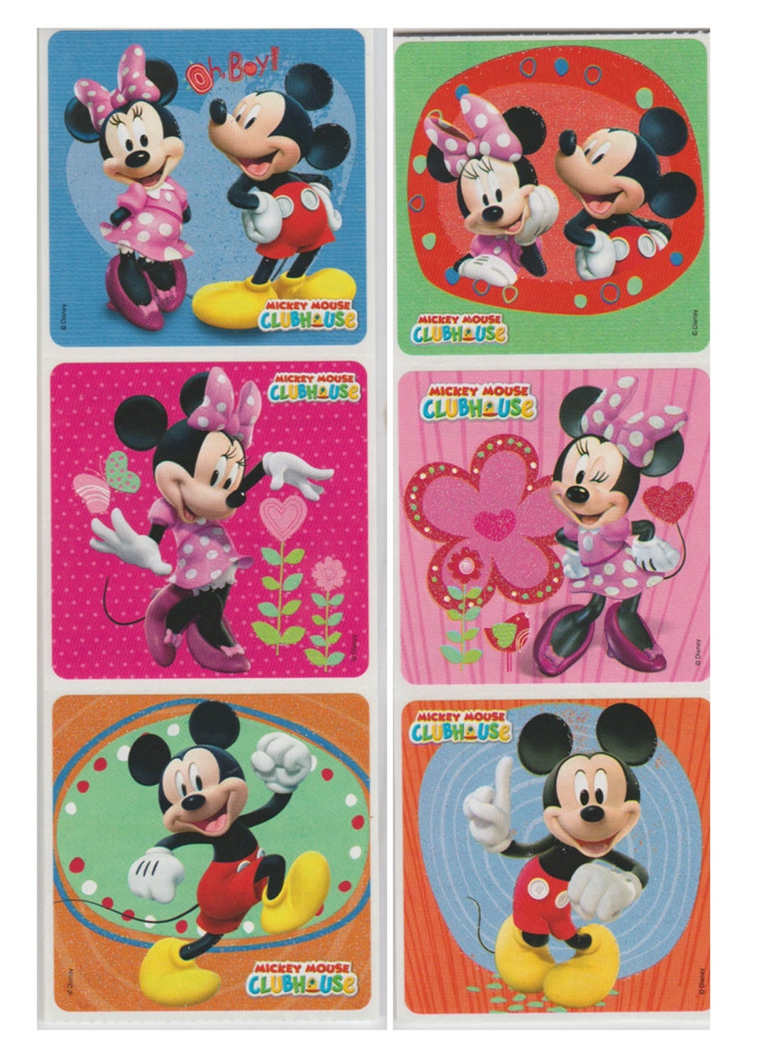 25 licensed Mickey And Minnie Mouse Glitter Stickers 2 5 X 2 5 Etsy