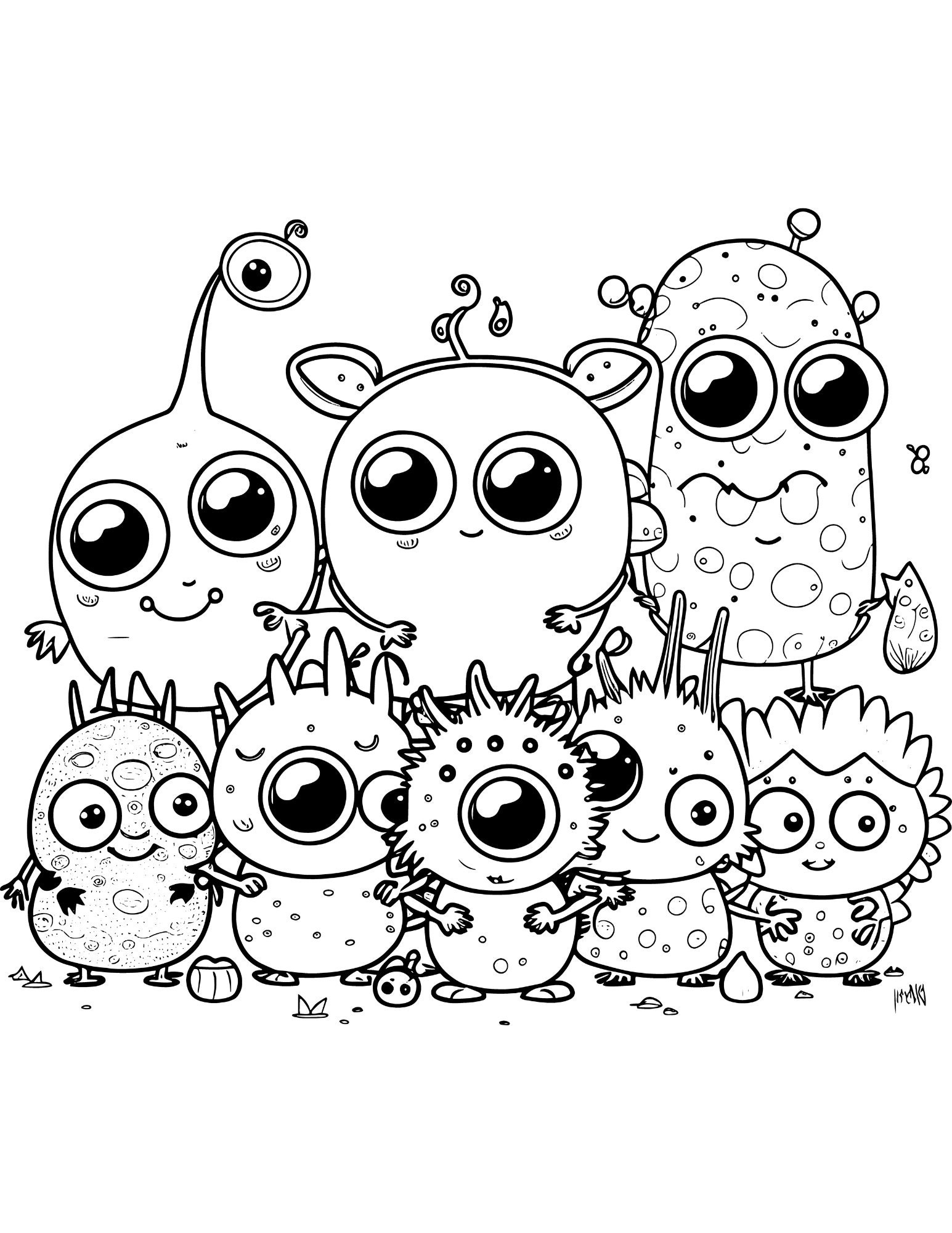 25 Pages Of Funny Monster alien Coloring Pages Etsy
