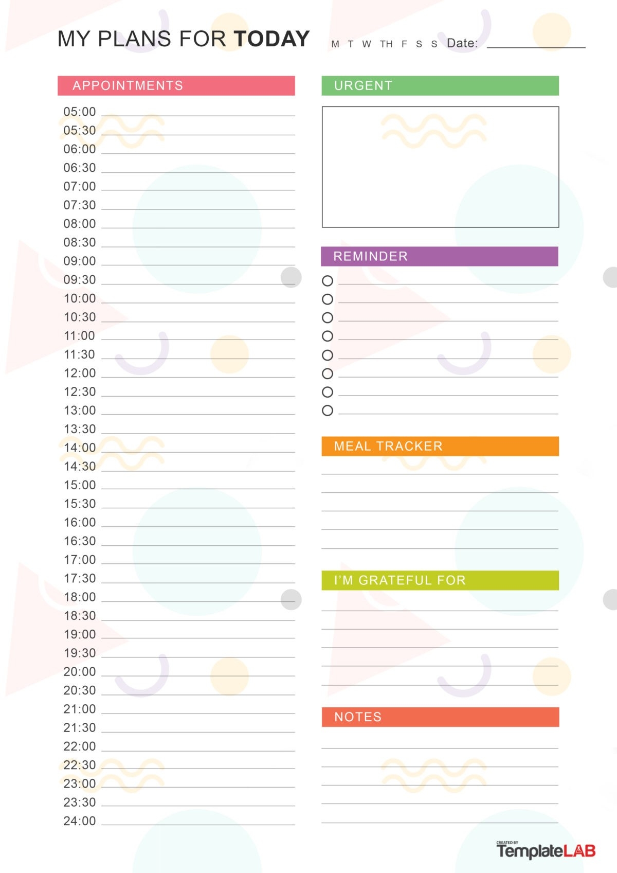 cute day planner template