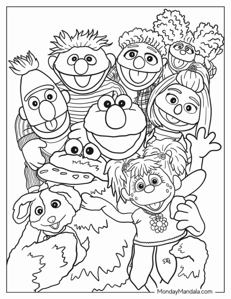 sesame street color pages printable