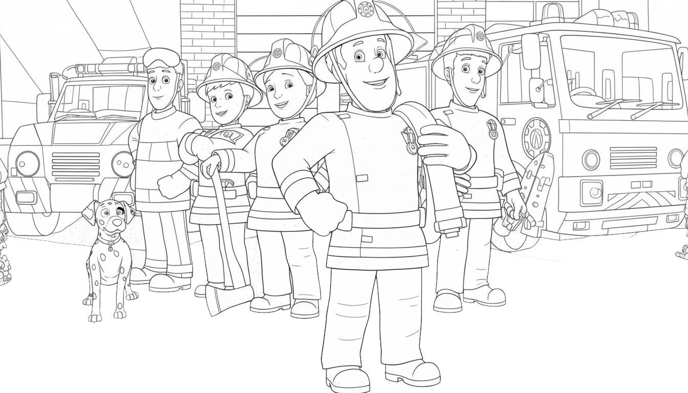 coloring pages of fireman sam