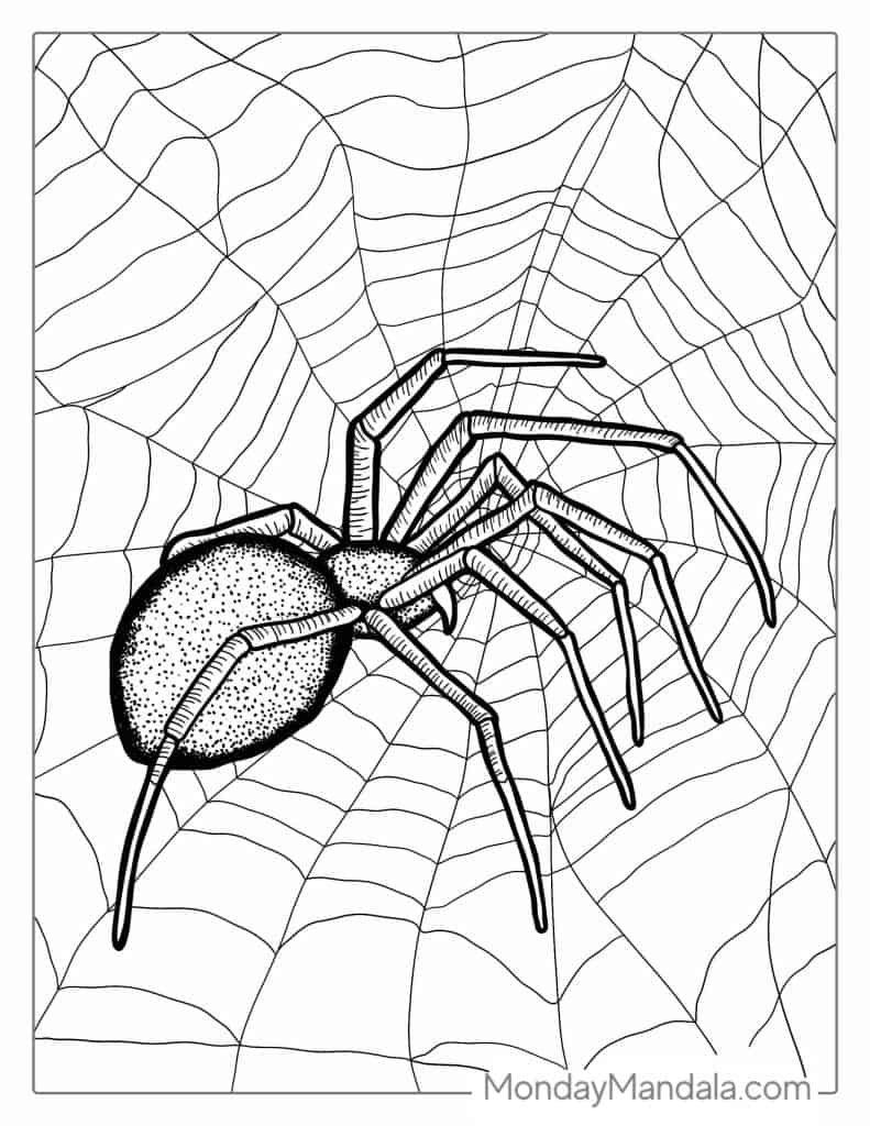 black widow spider coloring page
