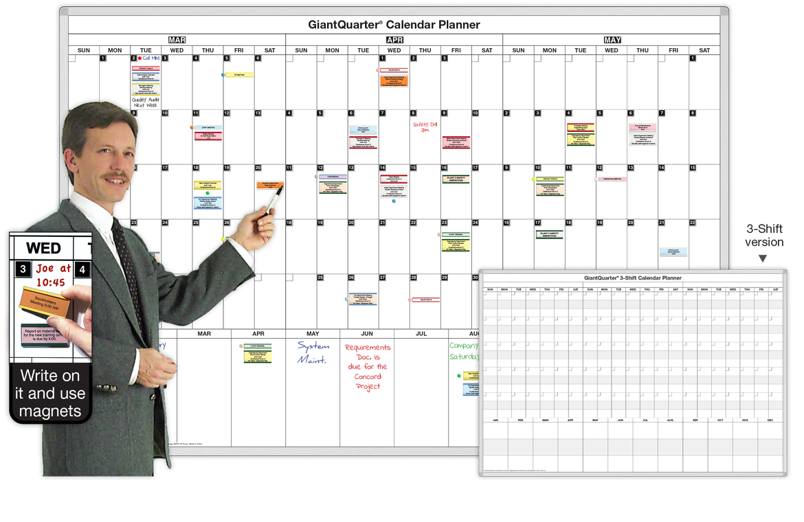 3 Month Dry Erase Calendar Whiteboards Magnatag