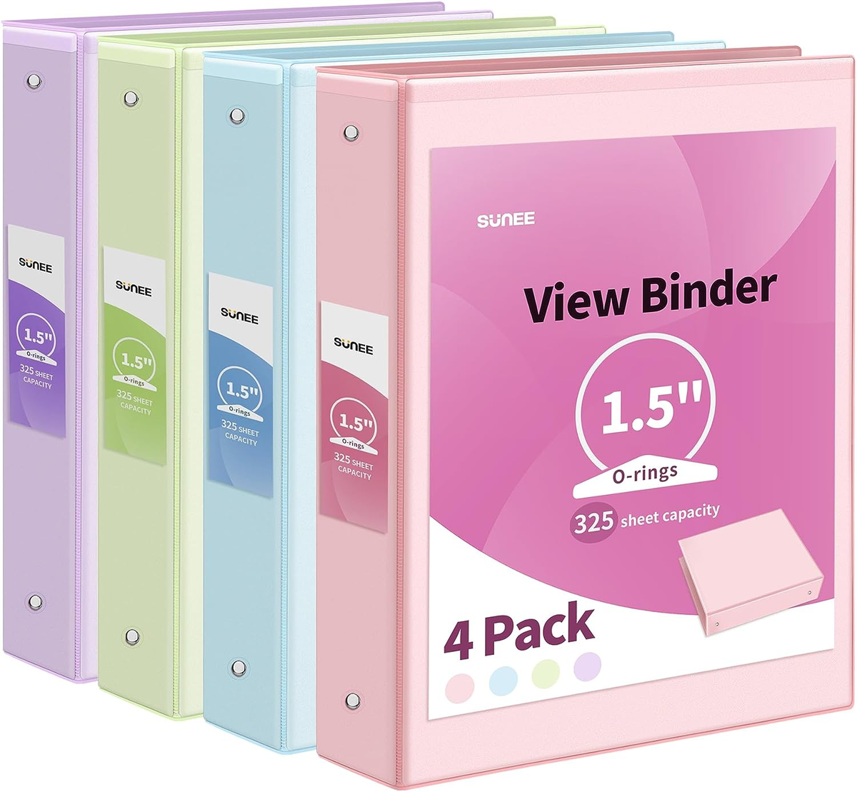 3 Ring Binder 1 5 Inch 4 Pack Clear View Binder Three Ring Pvc Free Fit 8 5X11 EBay