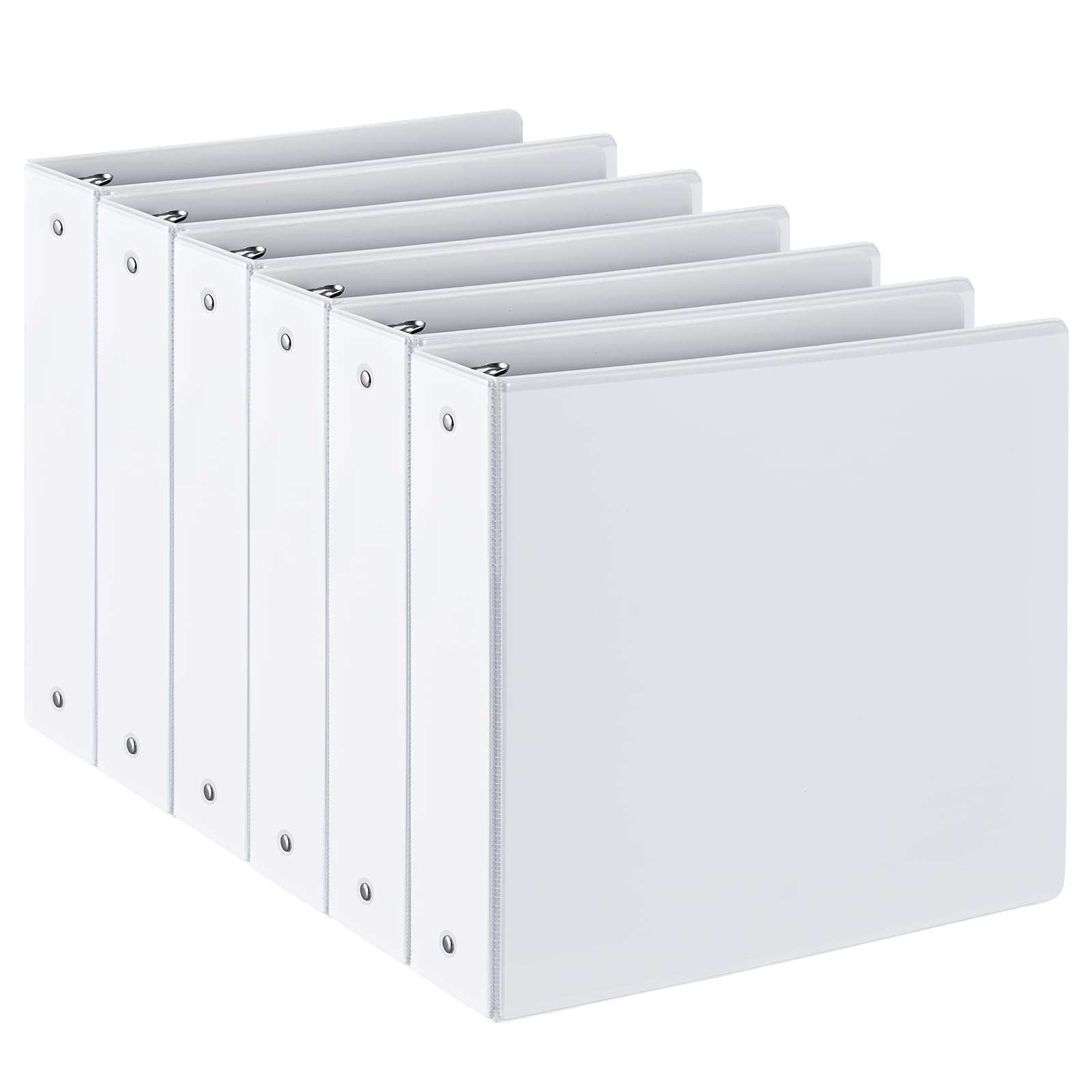 3 Ring Binder 2 inch With 2 Interior Pockets Heavy Duty 2 Binders Holds US Letter Size 8 5 X 11 Paper Versatile Binders For Office Home And School Use 6 Pack White 