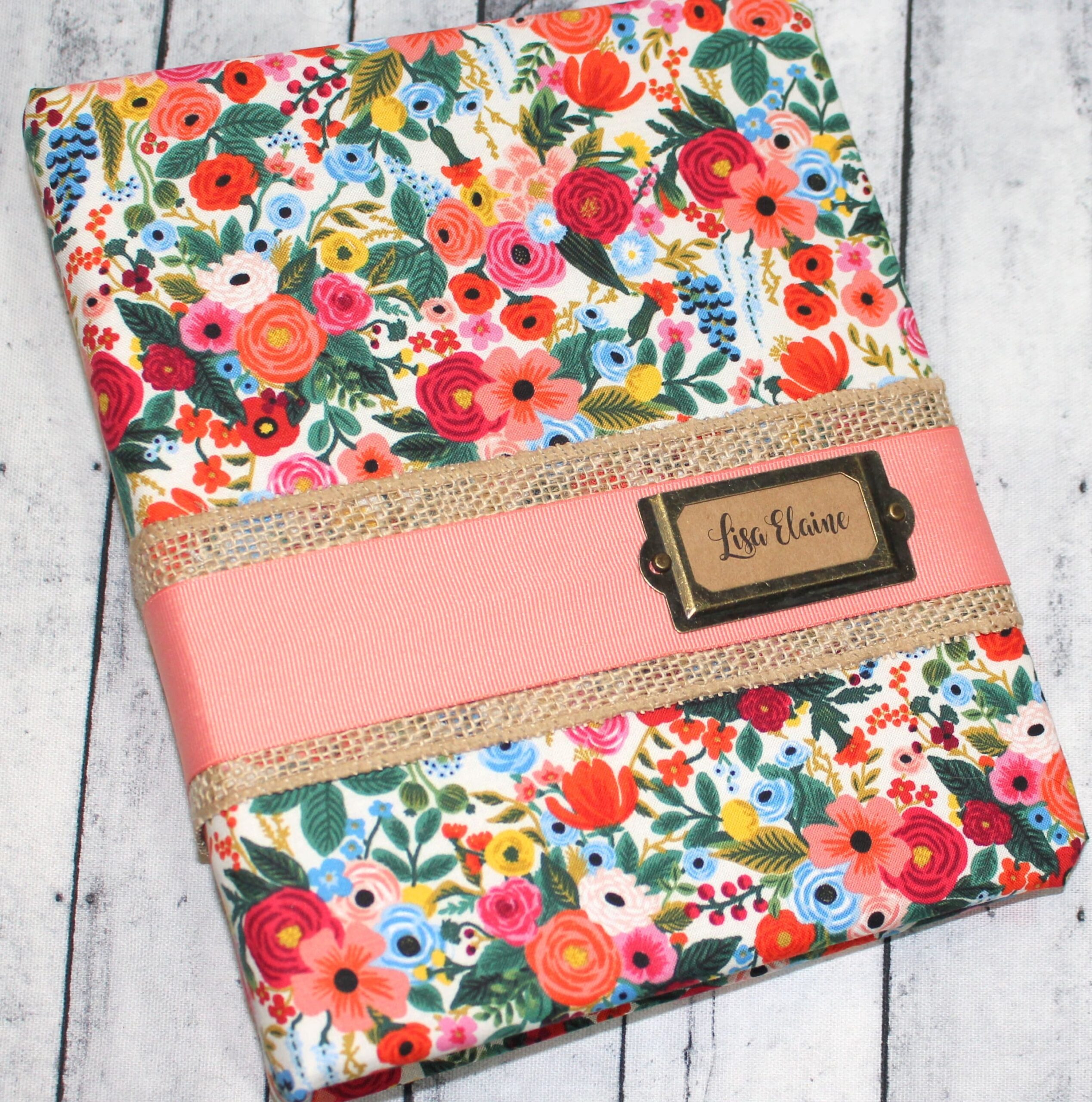 3 Ring Binder Personalized Binder Coral And Pink Flowers Boho Floral 3 Ring Binder Personalized Planner Fabric Covered Binder Notebook Etsy